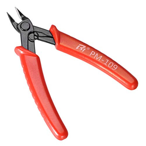 uxcell Diagonal Cutting Pliers 5 Inch Micro Precision Flush Wire Side Cutter Red