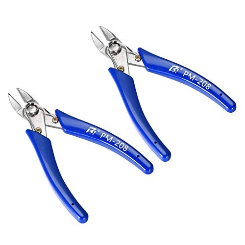 uxcell Diagonal Cutting Pliers 5 Inch Micro Flush Wire Side Cutting Nippers 2 Pcs