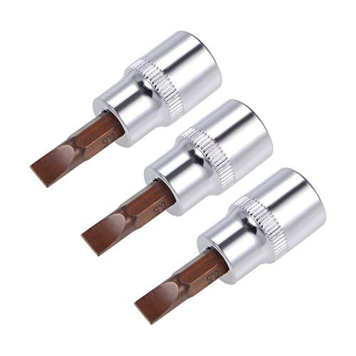 uxcell 3/8-Inch Drive Bit Socket FD6.5 S2 Steel 48mm Length 3 Pcs
