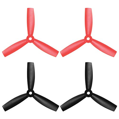 uxcell RC Propellers 4045 4x4.5 Inch CW CCW 3-Vane for Quadcopter Multirotor Red Black 2 Pairs