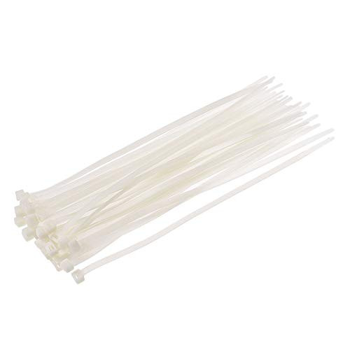 uxcell 40pcs Cable Zip Ties 10 Inch x 0.22 Inch Self-Locking Nylon Tie Wraps White