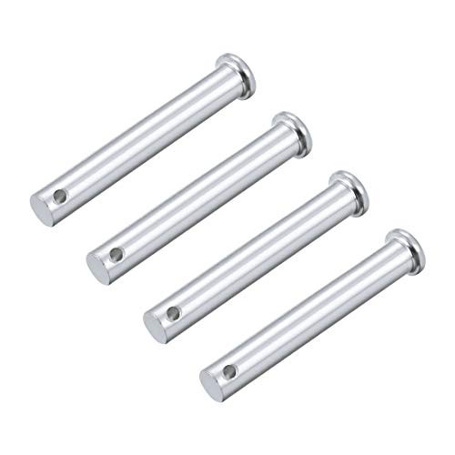uxcell Single Hole Clevis Pins - 10mm X 70mm Flat Head Zinc-Plating Solid Steel Link Hinge Pin 4Pcs