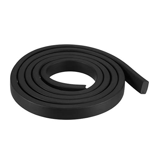uxcell Solid Rectangle Rubber Seal Strip 10mm Wide 5mm Thick, 1 Meter Long Black