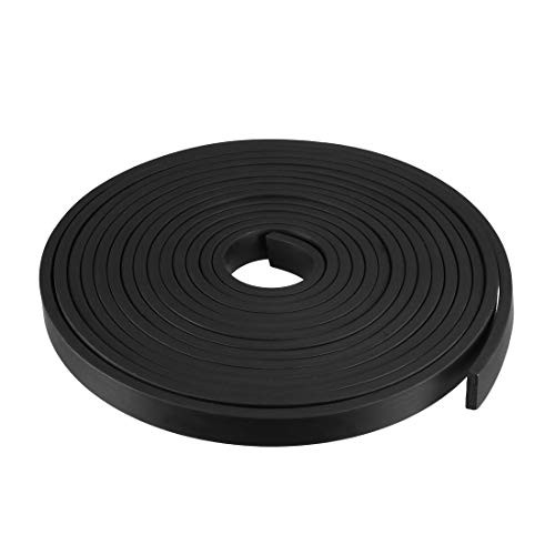 uxcell Solid Rectangle Rubber Seal Strip 15mm Wide 5mm Thick, 5 Meters Long Black