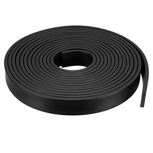uxcell Solid Rectangle Rubber Seal Strip 25mm Wide 5mm Thick, 5 Meters Long Black