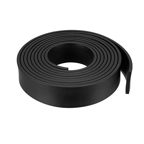 uxcell Solid Rectangle Rubber Seal Strip 35mm Wide 5mm Thick, 3 Meters Long Black