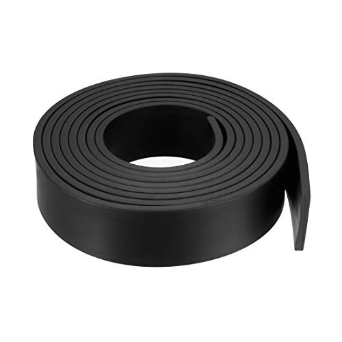 uxcell Solid Rectangle Rubber Seal Strip 40mm Wide 5mm Thick, 3 Meters Long Black