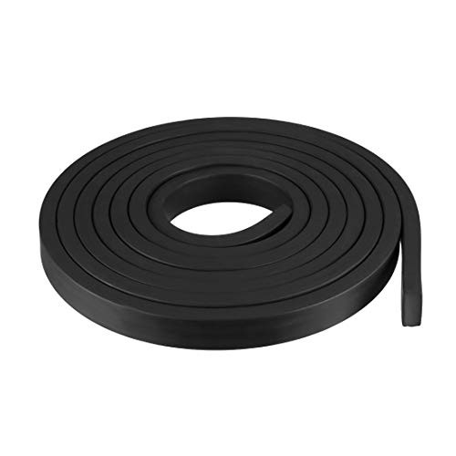 uxcell Solid Rectangle Rubber Seal Strip 20mm Wide 10mm Thick, 3 Meters Long Black