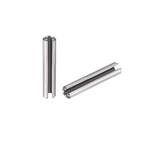 uxcell Slotted Spring Pin - M2 x 10mm 304 Stainless Steel Split Spring Roll Dowel Pins Plain Finish 20Pcs
