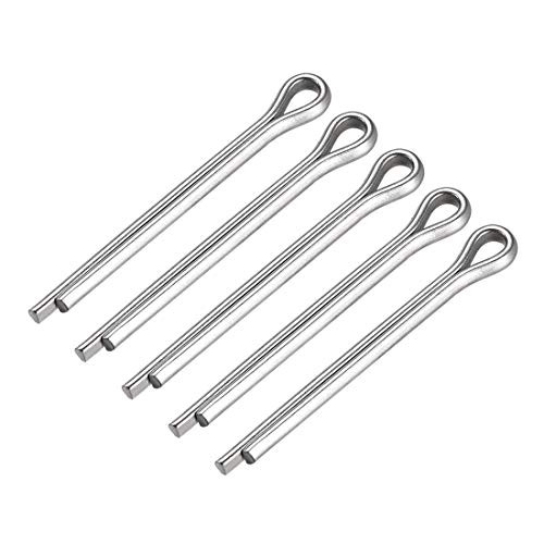 uxcell Split Cotter Pin - 4mm x 40mm 304 Stainless Steel 2-Prongs Silver Tone Fastener Clip Key 5Pcs