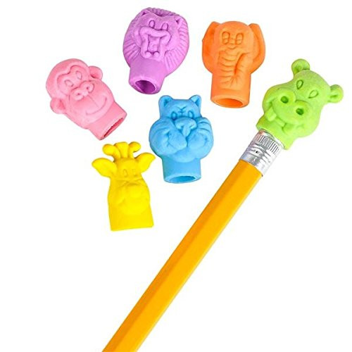 Edison Novelty Zoo Animal Pencil Top Erasers - (48 Erasers)