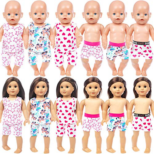 ZITA ELEMENT 3 Sets 14 - 16 Inch Baby Doll Clothes Tracksuits Pajamas and 3 Pcs Underwears for 15 Inch Bitty Baby Doll, American 18 Inch Girl Doll and