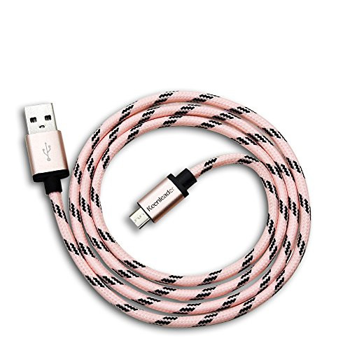 Luminous Braided Micro Usb Cables High Speed Charging Cable Charging Cord Line Data Cable USB 2.0 A Male to Micro B(Pink 10FT)