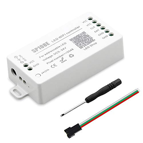 ALITOVE WS2812B WS2811 WS2801 LED WiFi Controller, iOS Android App Wireless Remote Control DC 5V~24V SP108E for SK6812 SK6812-RGBW WS2812 WS2813 WS281