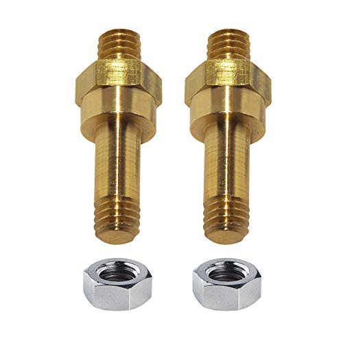 Ampper Brass Long Stud Side Post Battery Terminal Bolt, Standard Battery Side Post Extender Stud for GM, Pack of 2