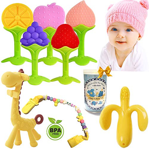 Baby Teething Toys- Teething Toys for Babies 0-6 Months& 6-12 Months, Baby Teether Chew Toys/Infant/Baby Toys Silicone BPA-Free, Natural Organic Freez