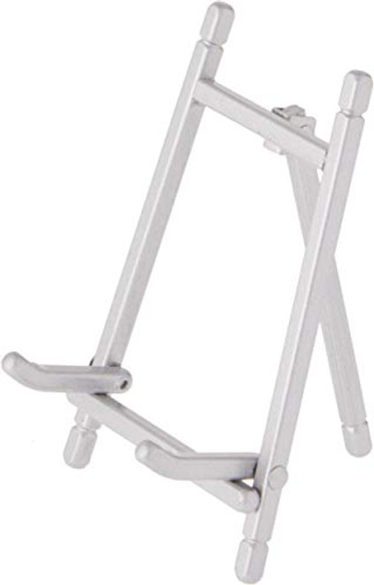 Bard's Satin Silver-Toned Metal Easel, 5" H x 3" W x 3" D, Pack of 2