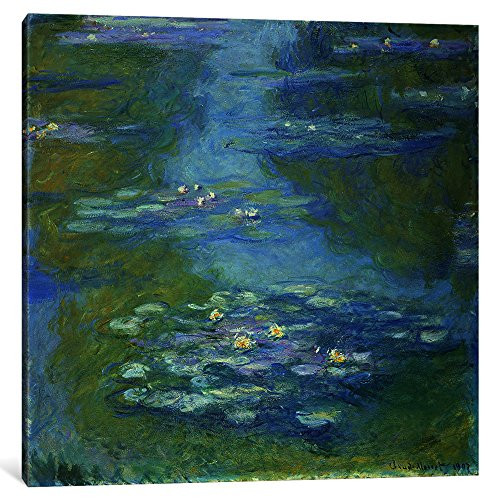 iCanvasART 1 Piece Waterlilies, 1907 Canvas Print by Claude Monet, 12 by 12"/0.75" Deep