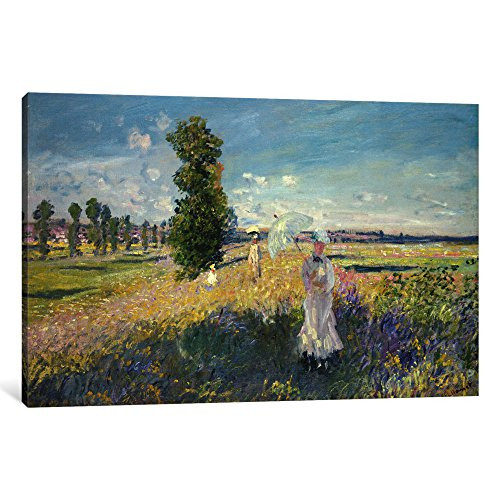 iCanvasART 1 Piece The Walk Canvas Print by Claude Monet, 18" x 12"/0.75" Deep