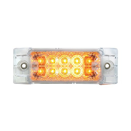 Grand General 76211 Amber Rectangular Wide Angle Spyder 10-LED Marker/Clearance/Turn Light with Clear Lens