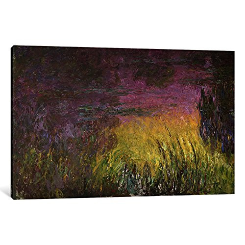 iCanvasART 1 Piece Waterlilies at Sunset, 1915-26 (Oil On Canvas) Canvas Print by Claude Monet, 18 by 12"/0.75" Deep