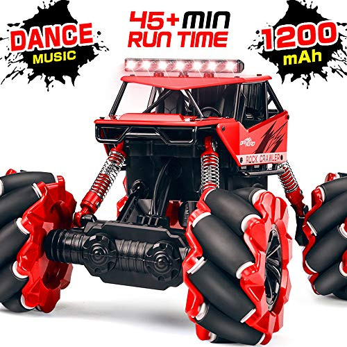 Remote Control Car NQD 1:16 Off Road Monster Truck 4WD All Terrain RC Truck 360 Rotation Rechargeable Electric Vehicle with Head Lights