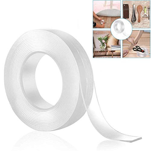 Nano Double Sided Tape Heavy Duty, Traceless Transparent Adhesive Tape Sticky Wall Tape, Multipurpose Washable Removable Reusable Anti-Slip Mounting T