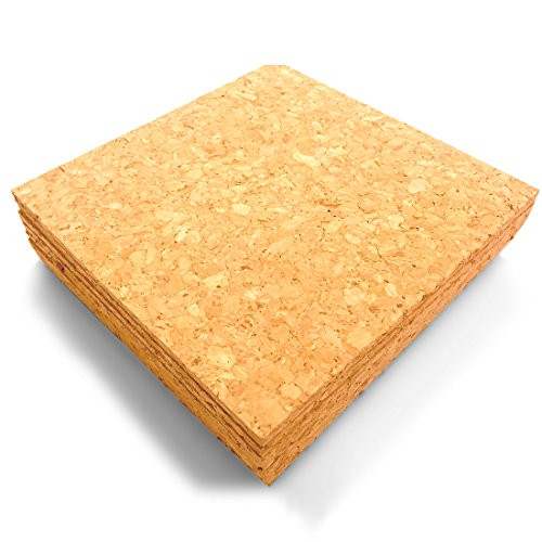 Cork Coasters, 6" x 6", Cork Bar Drink Coasters - Cork Mat Square Pack of 6 from Laucork (6)