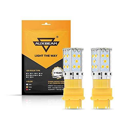 Auxbeam 3156 LED Light Bulbs, 3156 Reverse Light Bulbs 800 Lumens 3030 35W SMD Chips 12V LED 3156 Bulb Amber Yellow for Turn signal Light, Back Up Lig