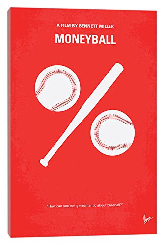 iCanvasART Moneyball Minimal Movie Poster Canvas Print, 18" x 12"