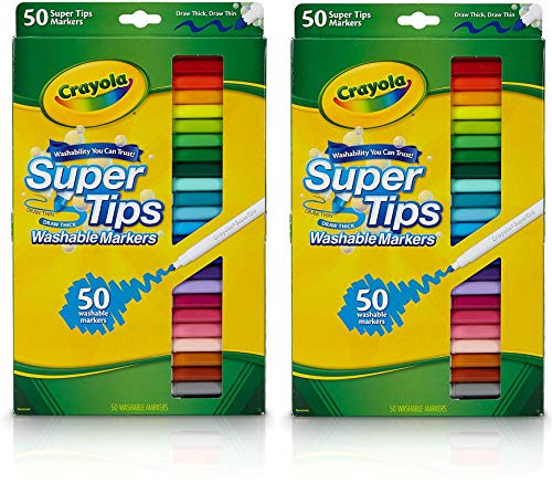 Crayola Super Tips Markers, Washable Markers, Gift, 50 Count-2 Pack Crayola Super Tips Markers, Washable Markers, Gift, 50 Count-2 Pack