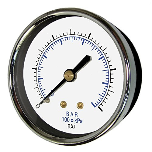 Midwest Control PSB25-300 1/4"NPT 2-1/2" Dry Pressure Gauge 0-300 psi Back Mount