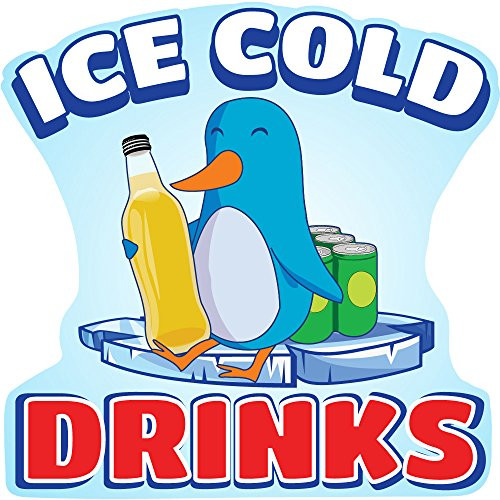 ICE Cold Drinks 2 16" Concession Decal Sign cart Trailer Stand Sticker Equipment