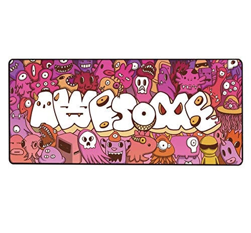 Mouse Pad Extended Large Gaming Mouse Pad Graffiti Anime Mouse pad Computer Keyboard Mousepad Mouse Mat Office Mousepad for Laptop, Computer & PC (A-3