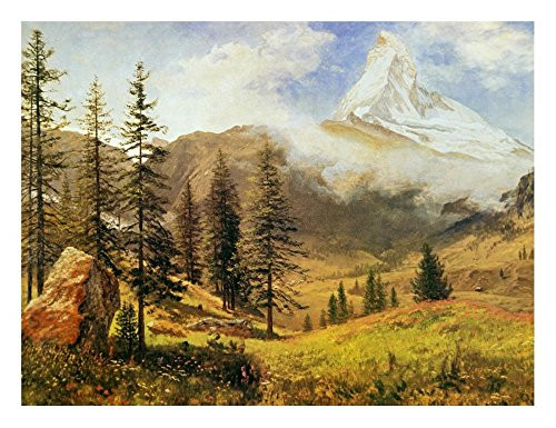Global Gallery Art on a Budget DP-133304-1824 Albert Bierstadt The Matterhorn Unframed Giclee on Paper Print, 18" x 24"