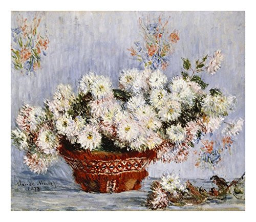 Global Gallery Art on A Budget DP-265260-22 Claude Monet Chrysanthemums Unframed Giclee on Paper Print, 18 3/4" x 22"