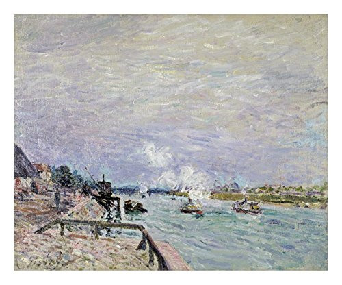 Global Gallery Art on A Budget DP-265546-22 Alfred Sisley The Seine at Grenelle-Wet Weather Unframed Giclee on Paper Print, 18" x 22"