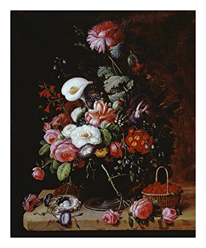 Global Gallery Art on a Budget Severin Roesen Floral Still Life Unframed Giclee on Paper Print, 22" x 18"