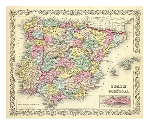 Global Gallery Art on a Budget G.W. Colton Spain and Portugal 1856" Unframed Giclee on Paper Print, 18 1/8" x 22"