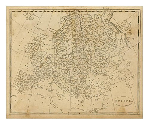 Global Gallery Art on a Budget Aaron Arrowsmith Europe 1812" Unframed Giclee on Paper Print, 18 1/8" x 22"