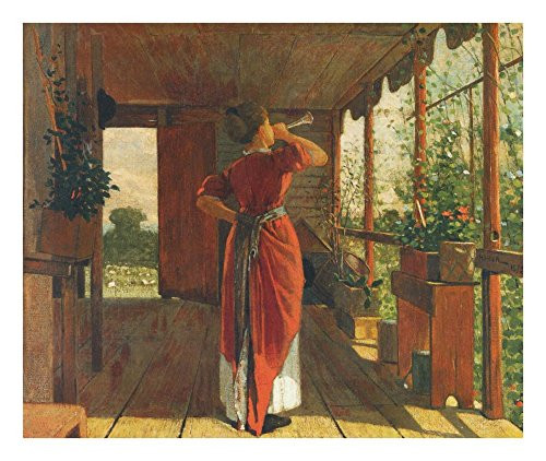 Global Gallery Winslow Homer The Dinner Horn-Giclee on Paper Print-Unframed-18 1/4 x 22 in Image Size, 18 1/4" x 22"
