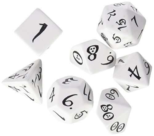 Q Workshop Classic RPG Dice White/Black (7) Board Game