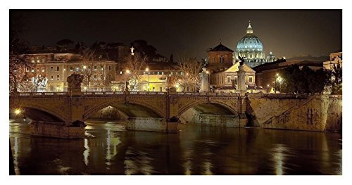 Global Gallery "Vadim Ratsenskiy Rome at Night Unframed Giclee on Paper Print, 18" x 36"