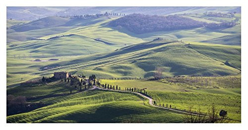 Global Gallery "Vadim Ratsenskiy A Road in Tuscany Unframed Giclee on Paper Print, 18" x 36"