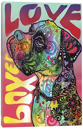 iCanvasART Boxer Love Canvas Print by Dean Russo, 18" x 12"
