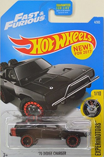 Hot Wheels 2017 Experimotors Fast & Furious '70 Dodge Charger 4/365, Black