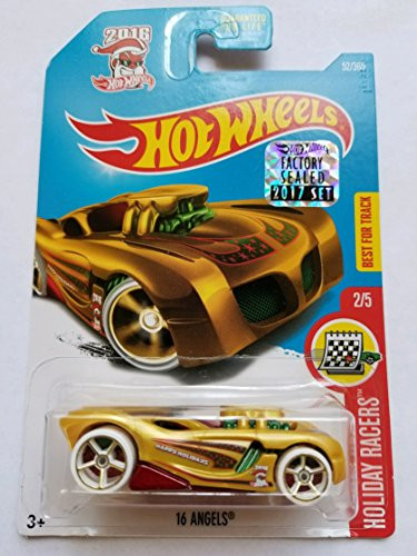 Hot Wheels 2017 Factory Sealed Set Exclusive Holiday Racers - 16 Angels (Gold)