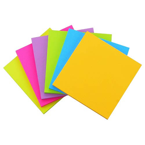 Early Buy Sticky Notes 6 Bright Color 6 Pads Self-Stick Notes 4 in x 4 in, 70 Sheets/Pad