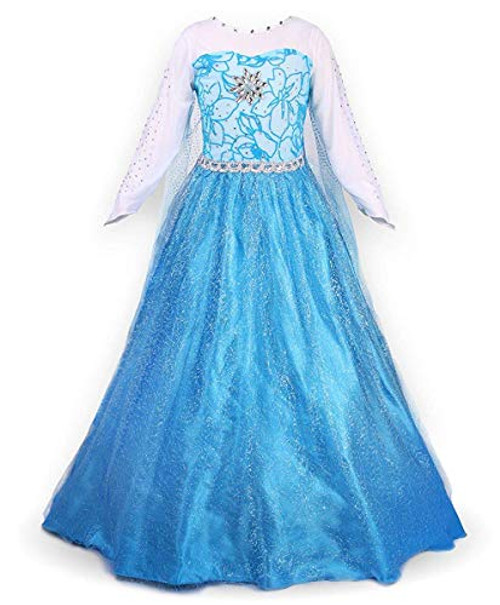 Ecparty Princess Costumes Dress for Your Little Girls Dress up (4T, Elsa Dress Blue) Ecparty Princess Costumes Dress for Your Little Girls Dress up (4T, Elsa Dress Blue)