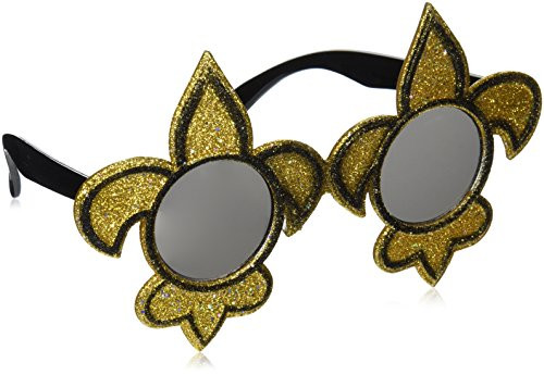 Glittered Fleur De Lis Fanci-Frames (black & gold) Party Accessory  (1 count) (1/Pkg)